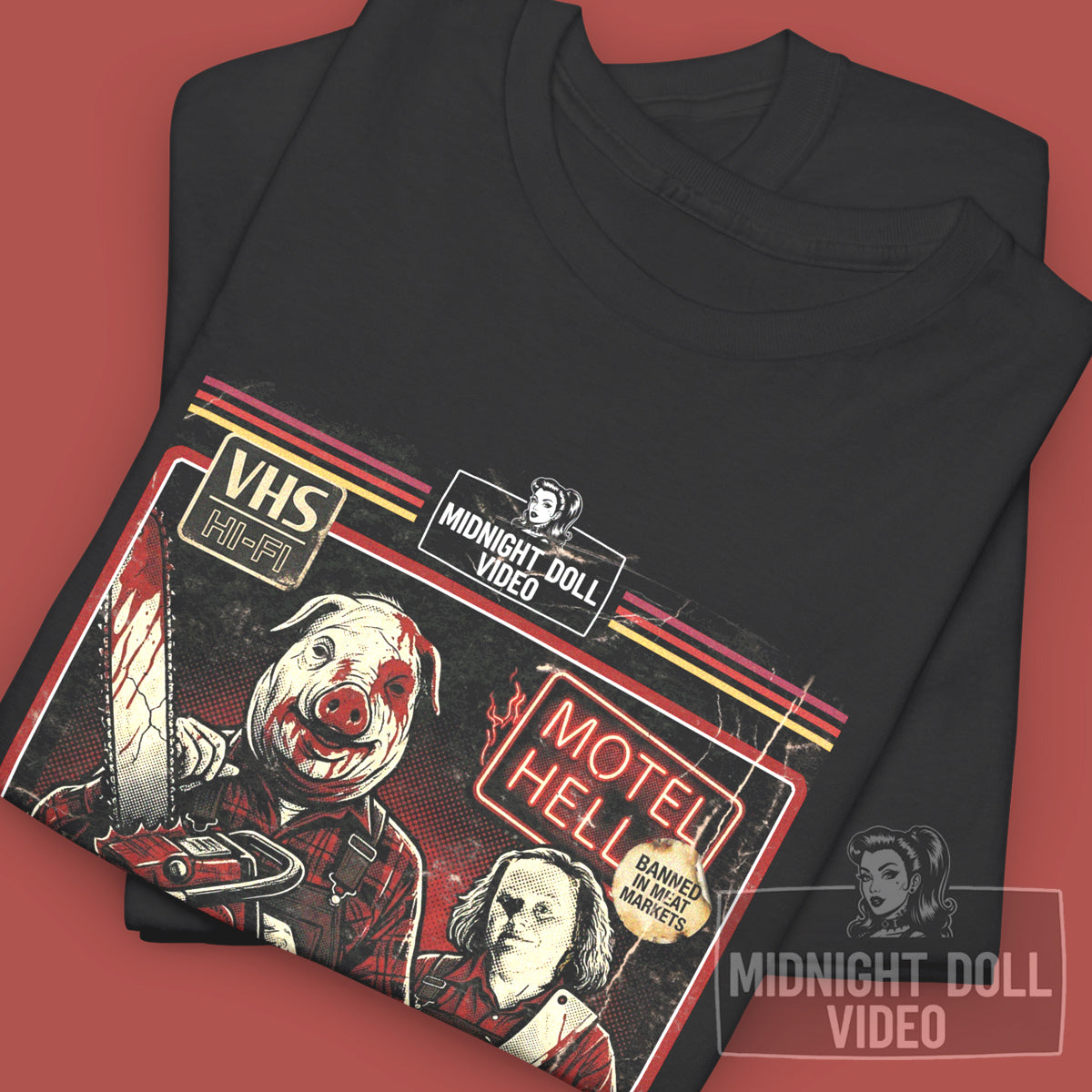 Motel Hell (1980) - Farmer Vincent's VHS Tribute T-Shirt