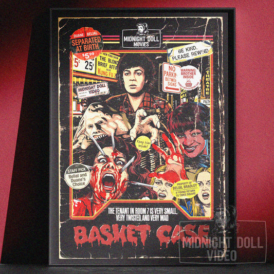 Basket Case (1982) - "Belial's Revenge" VHS Tribute Art Print