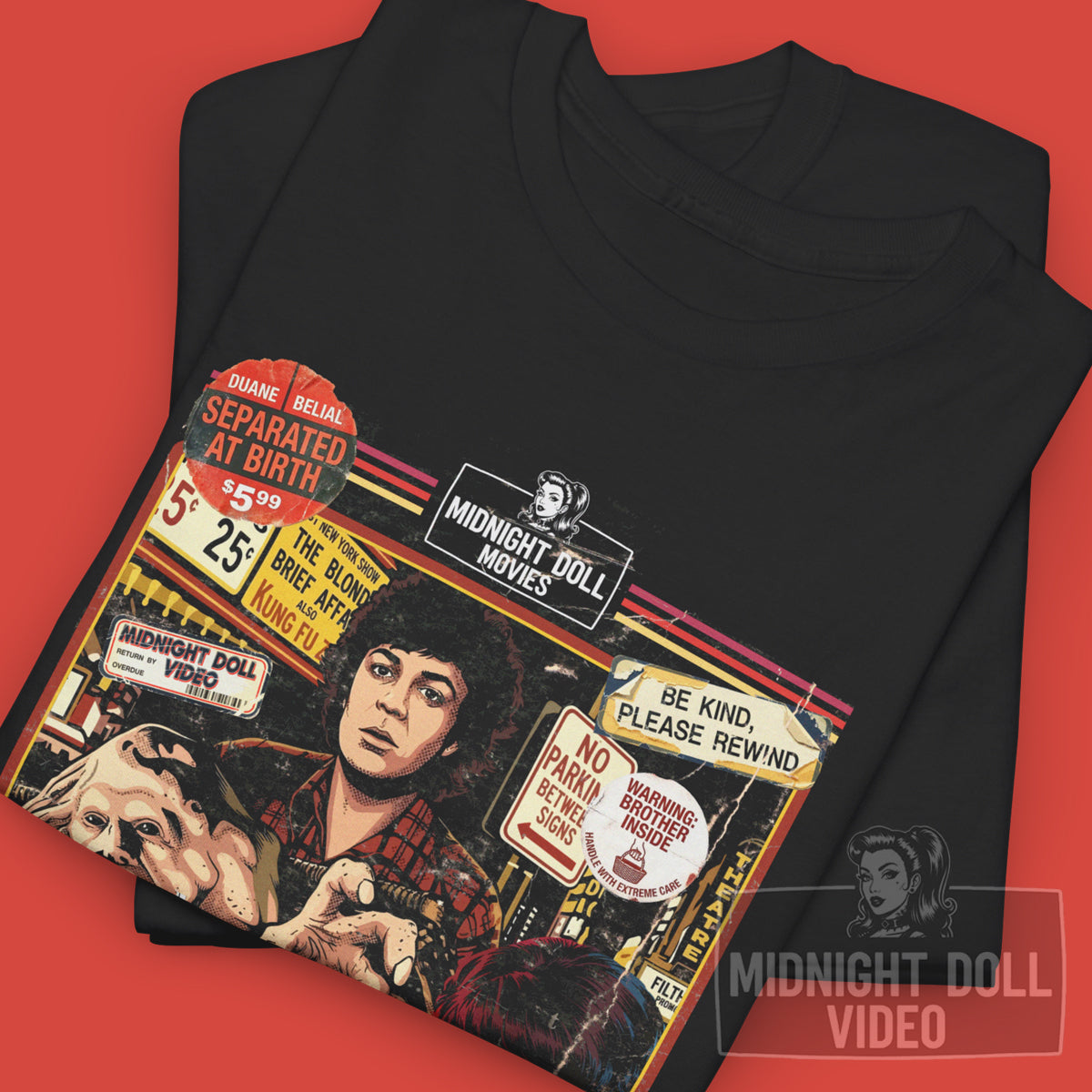 Basket Case (1982) - "Belial's Revenge" VHS Tribute T-Shirt