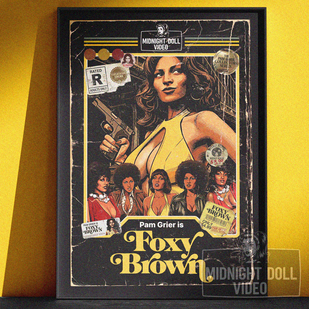 Foxy Brown (1974) - "A Whole Lot of Woman" VHS Tribute Art Print