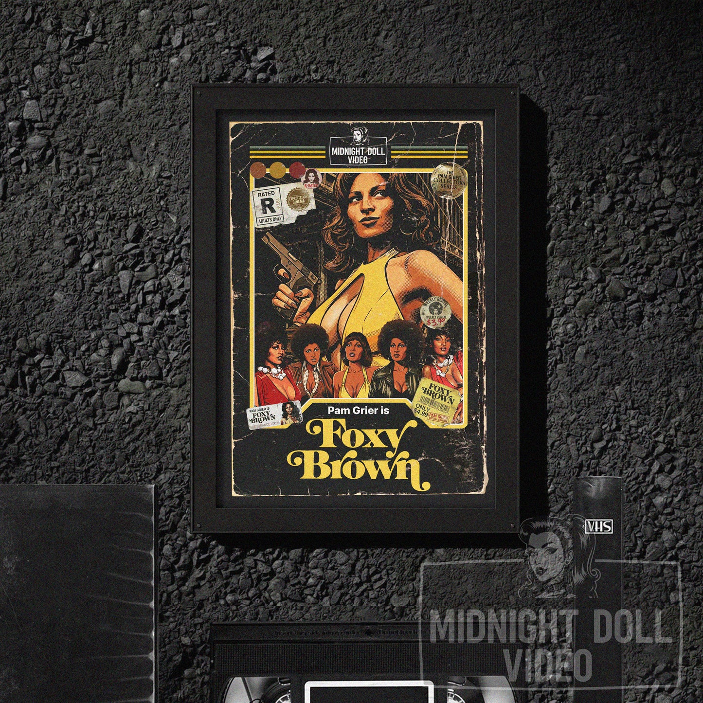 Foxy Brown (1974) - "A Whole Lot of Woman" VHS Tribute Art Print