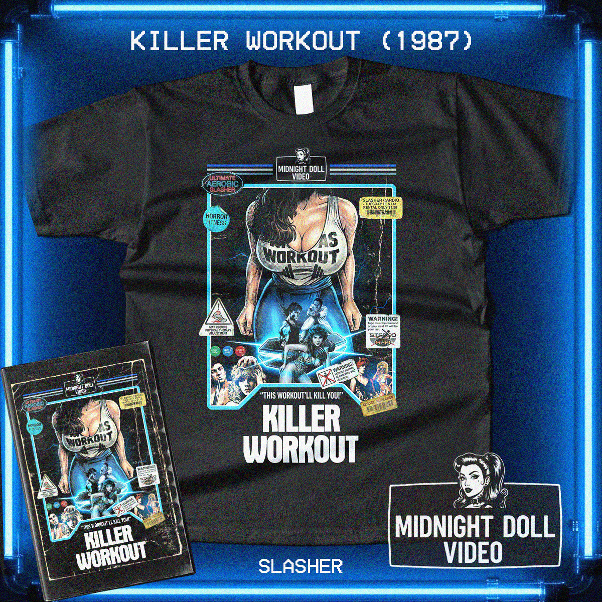 Killer Workout (1987) - "Aerobicide" VHS Tribute T-Shirt