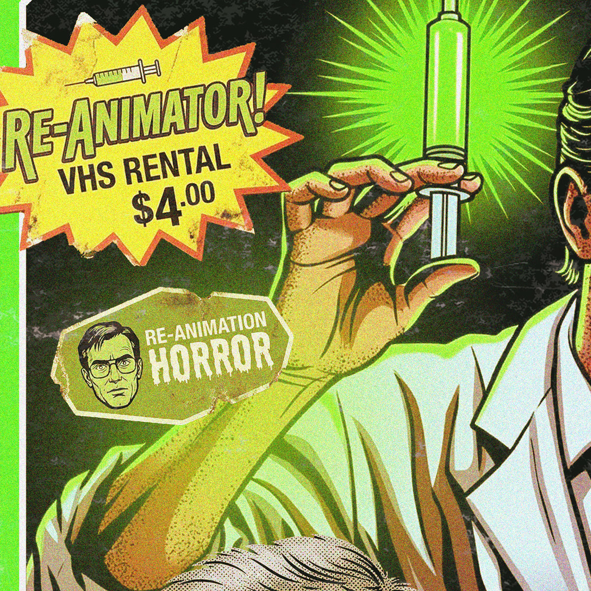 Re-Animator (1985) - "Herbert West's Reagent" VHS Tribute Art Print