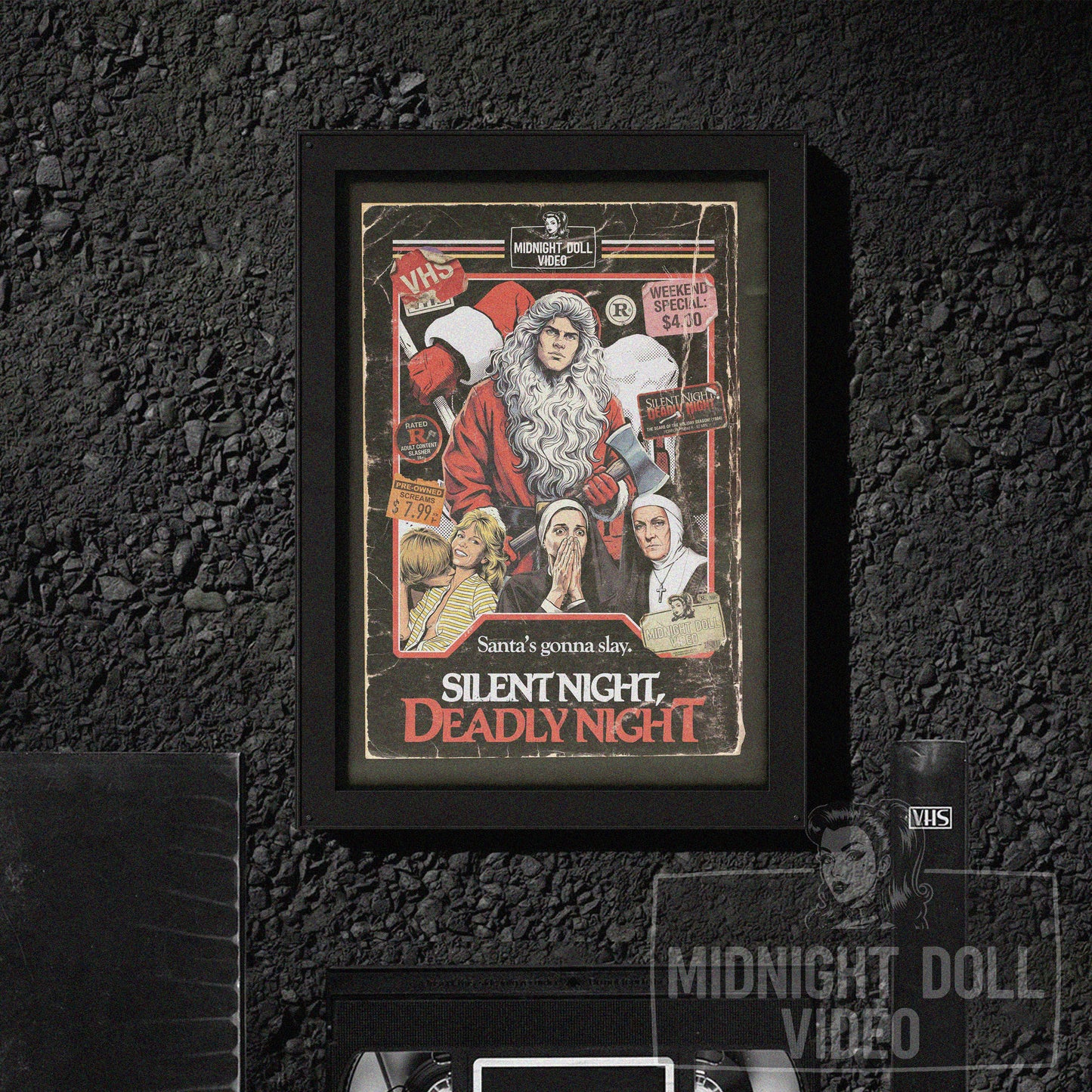 SILENT NIGHT, DEADLY NIGHT (1984) - "SANTA'S AXE" VHS TRIBUTE ART PRINT