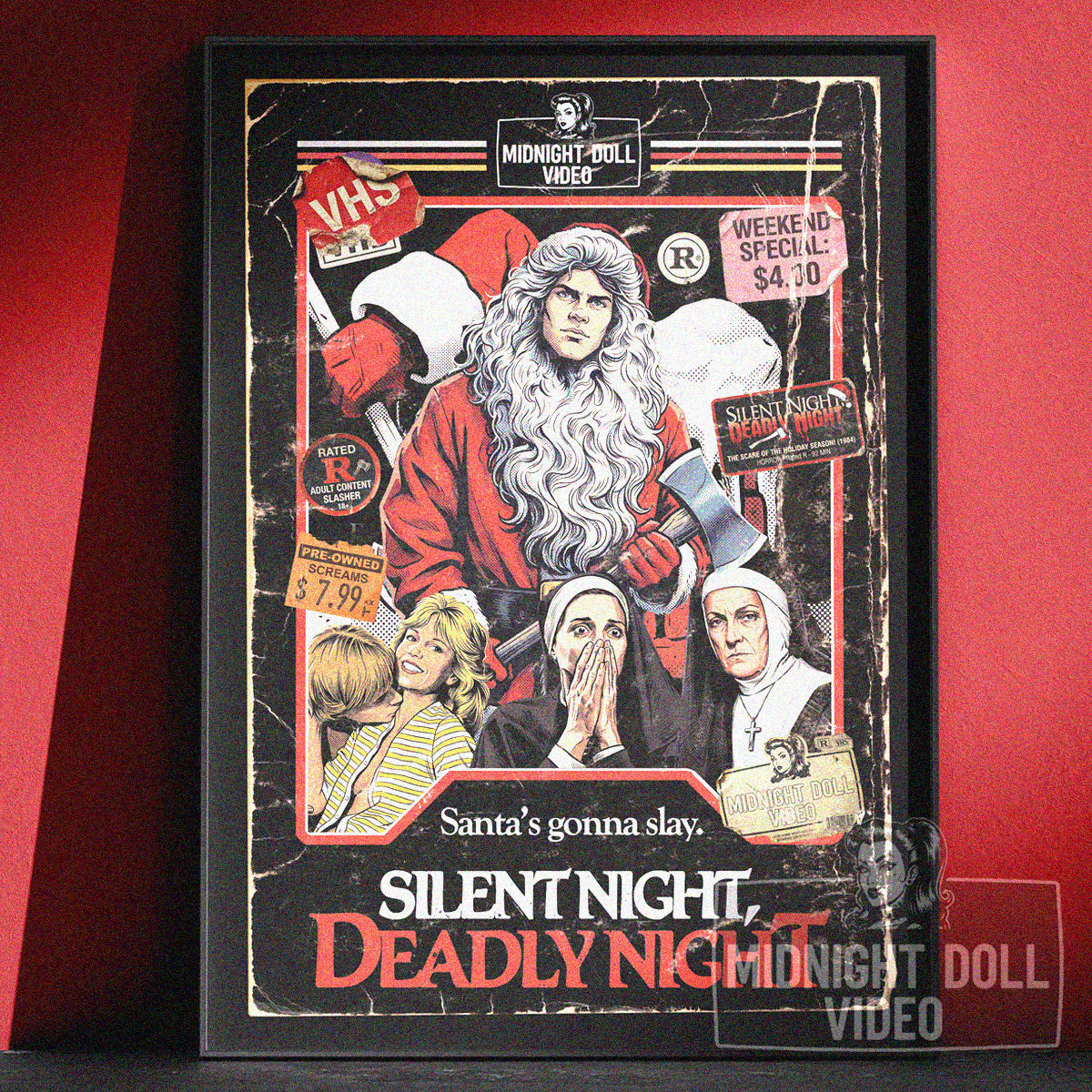 SILENT NIGHT, DEADLY NIGHT (1984) - "SANTA'S AXE" VHS TRIBUTE ART PRINT