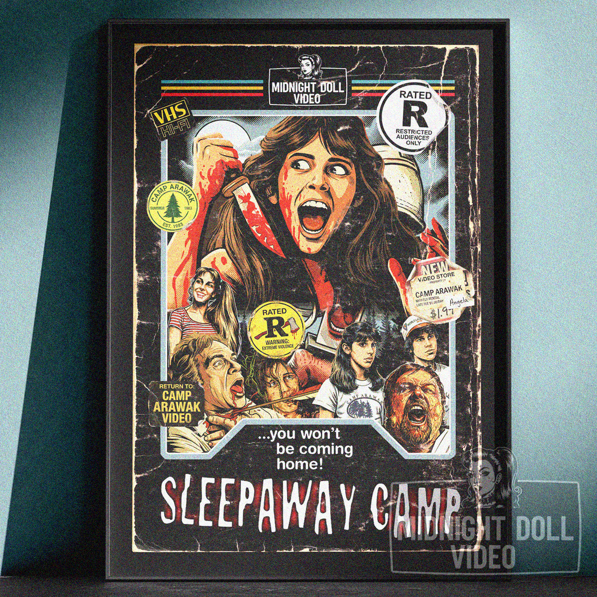 SLEEPAWAY CAMP (1983) - "CAMP ARAWAK" VHS TRIBUTE ART PRINT
