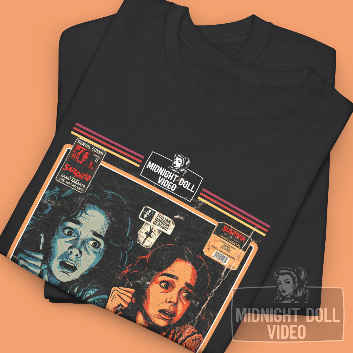 SUSPIRIA (1977) - "TANZ AKADEMIE" VHS TRIBUTE T-SHIRT