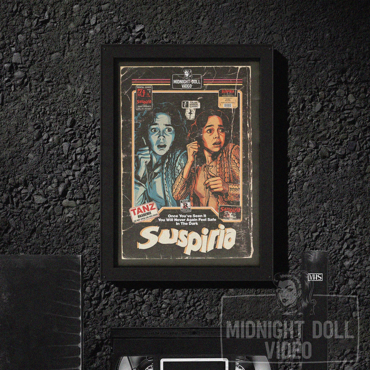 SUSPIRIA (1977) - "TANZ AKADEMIE" VHS TRIBUTE ART PRINT
