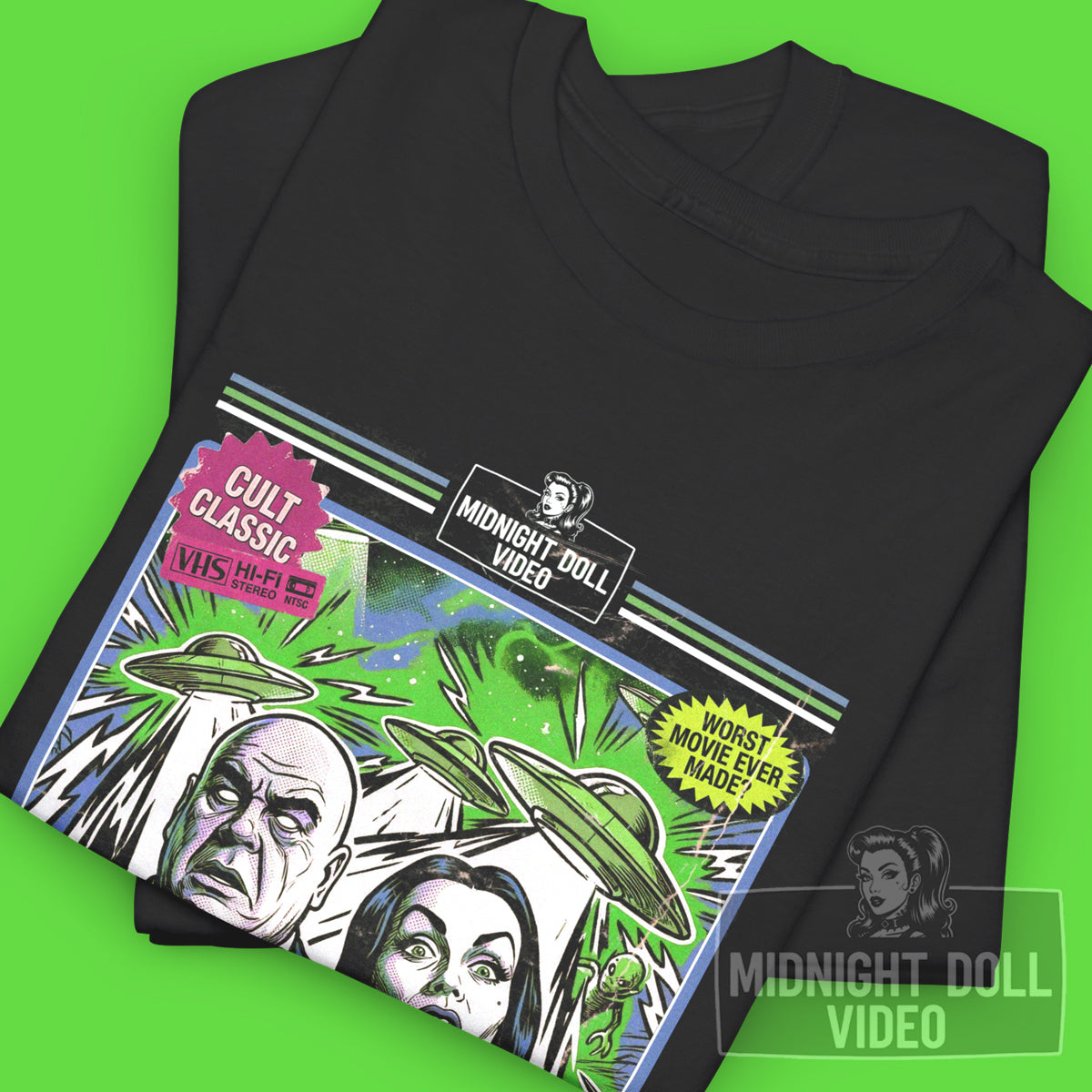 PLAN 9 FROM OUTER SPACE (1959) - VHS TRIBUTE T-SHIRT