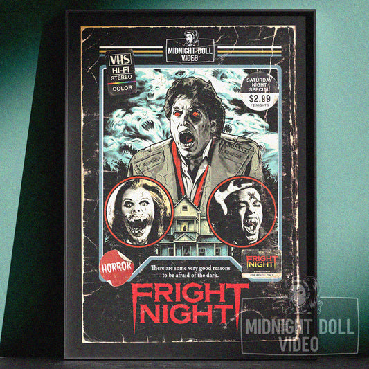 Fright Night (1985) - "Jerry Dandrige" VHS Tribute Art Print