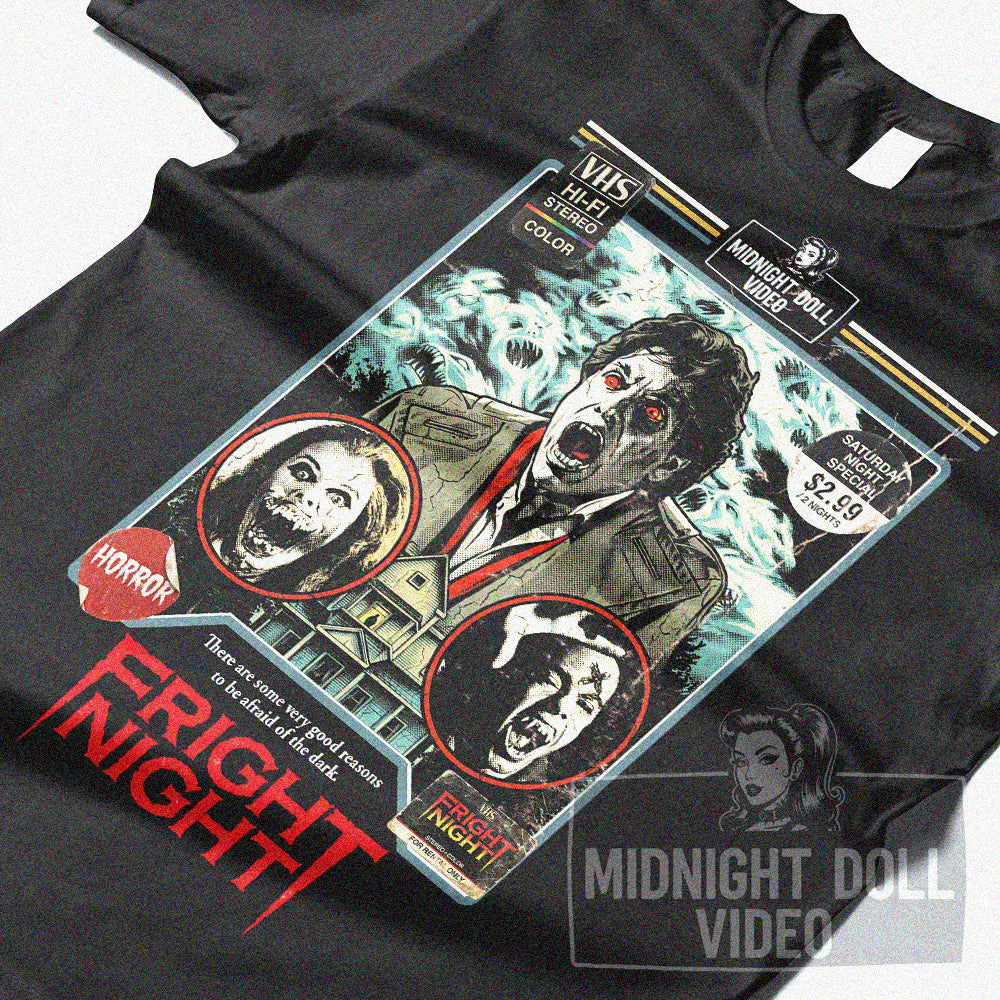 Fright Night (1985) - "Jerry Dandrige" VHS Tribute T-Shirt