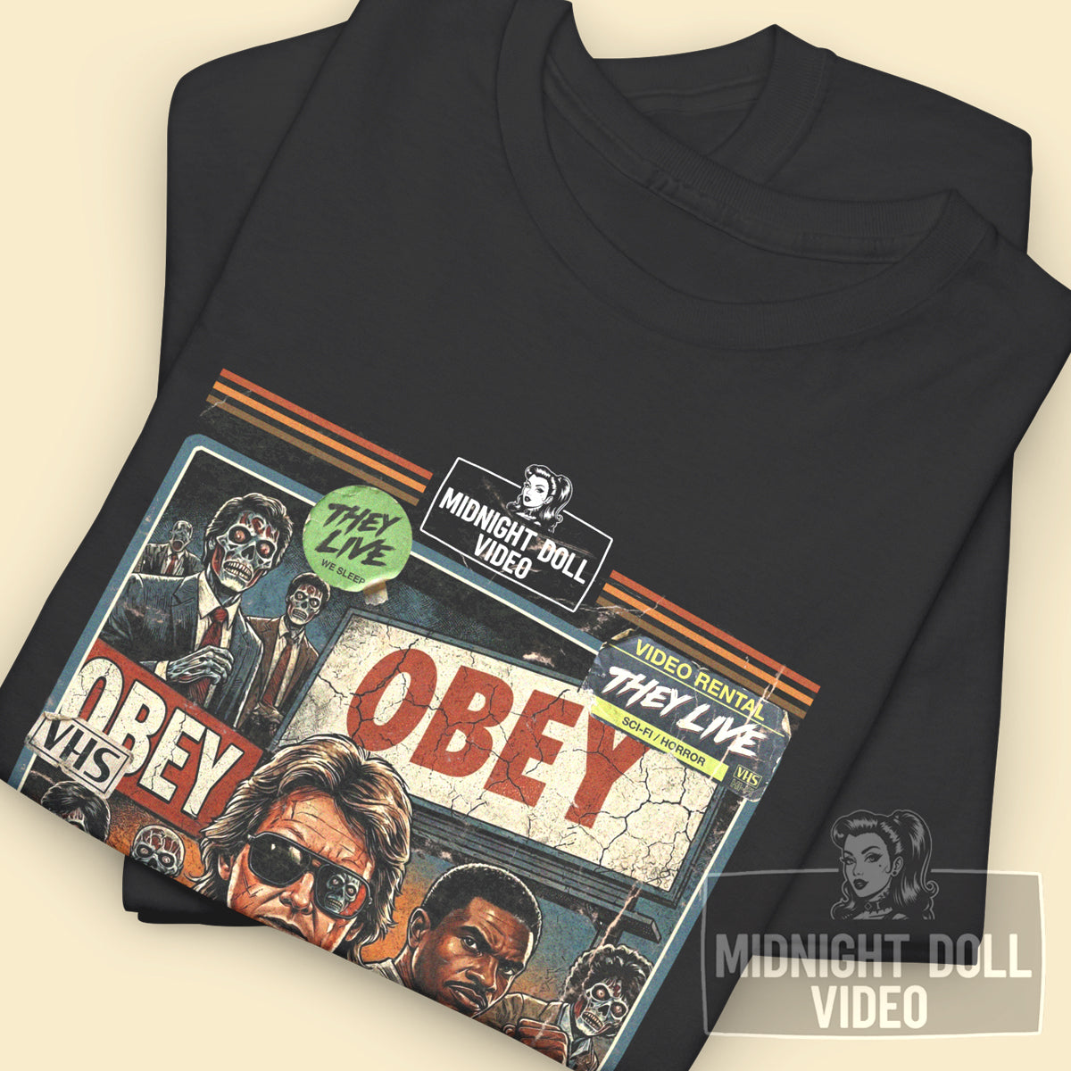 They Live (1988) - "Obey" VHS Tribute T-Shirt