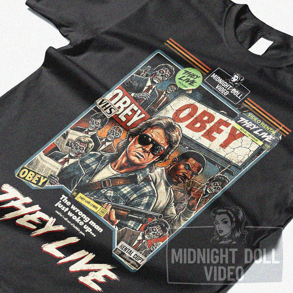 They Live (1988) - "Obey" VHS Tribute T-Shirt