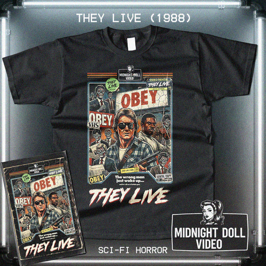 They Live (1988) - "Obey" VHS Tribute T-Shirt