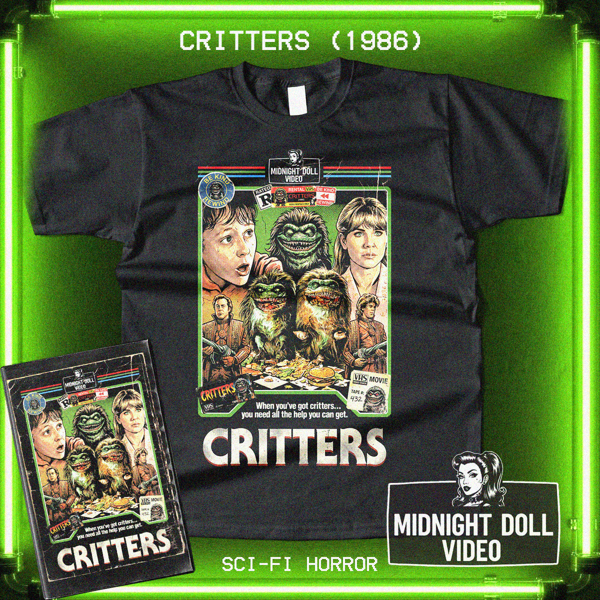 Critters (1986) - VHS Tribute T‑Shirt