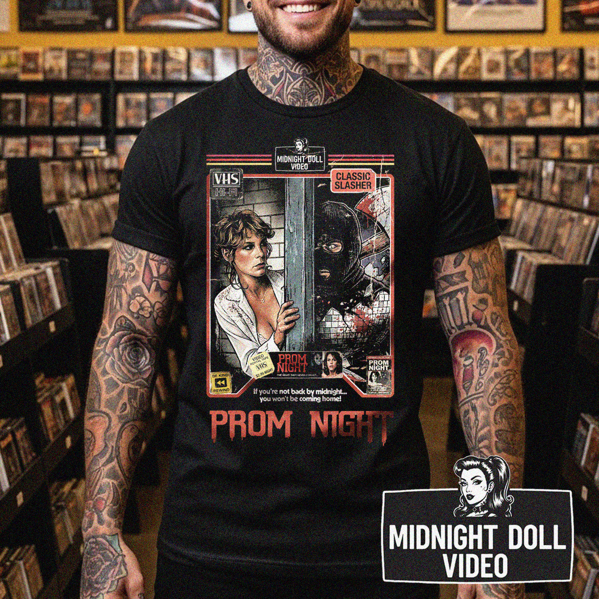 Prom Night (1980) - Jamie Lee Curtis VHS Tribute T-Shirt