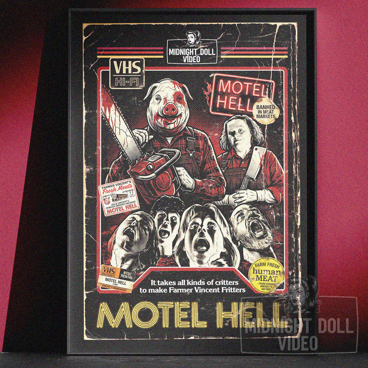 Motel Hell (1980) ''Farmer Vincent's''- VHS Tribute Art Print