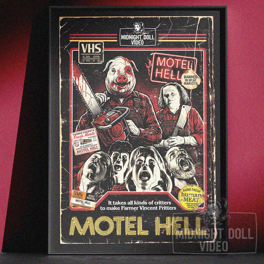 Motel Hell (1980) ''Farmer Vincent's''- VHS Tribute Art Print