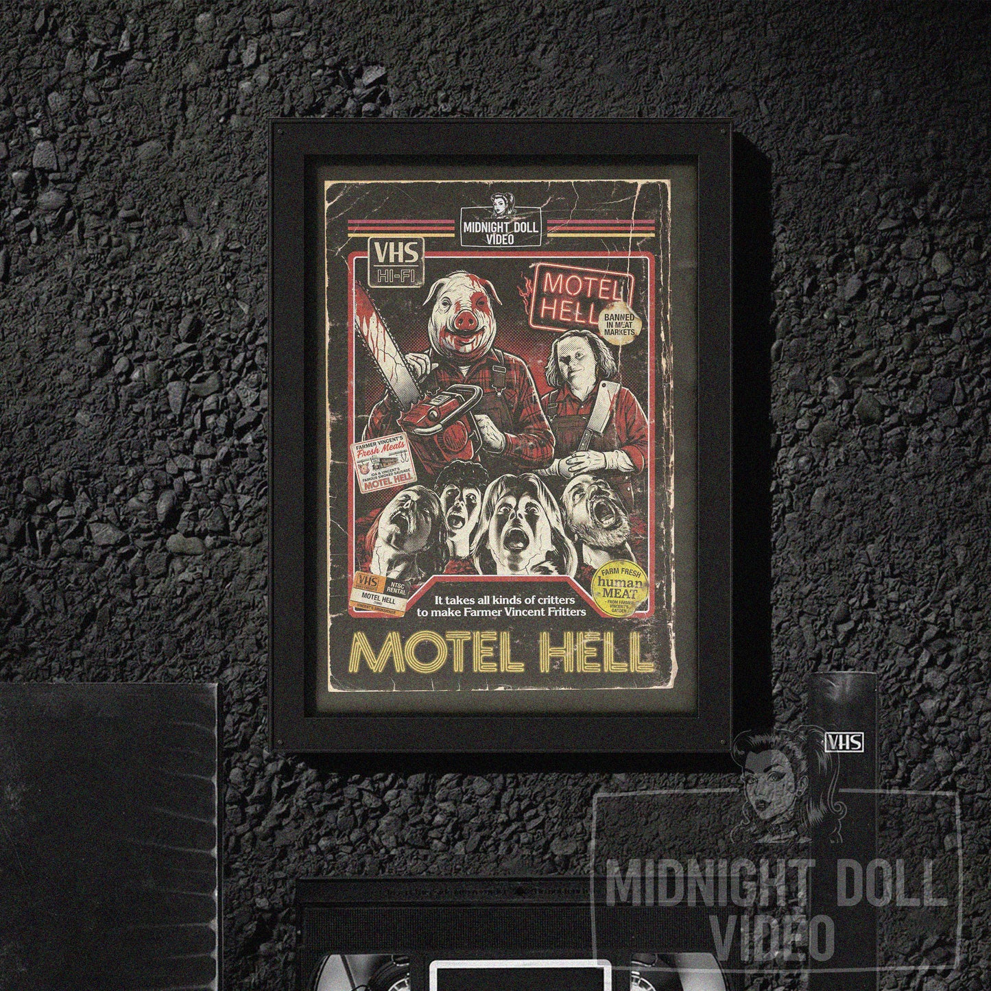 Motel Hell (1980) ''Farmer Vincent's''- VHS Tribute Art Print