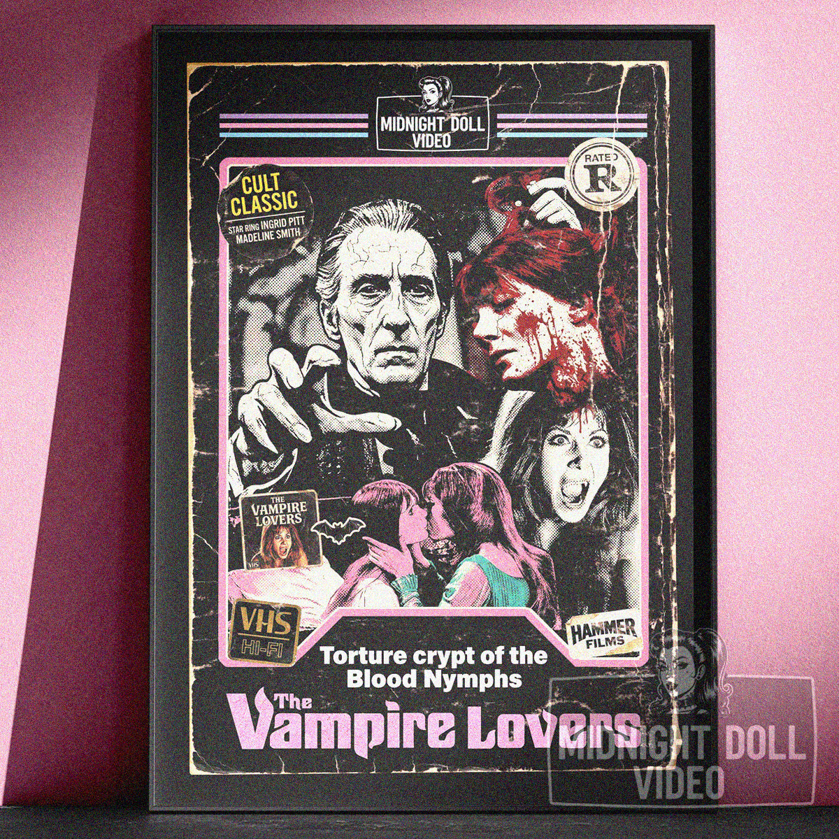 The Vampire Lovers (1970) ''Hammer Horror'' - VHS Tribute Art Print