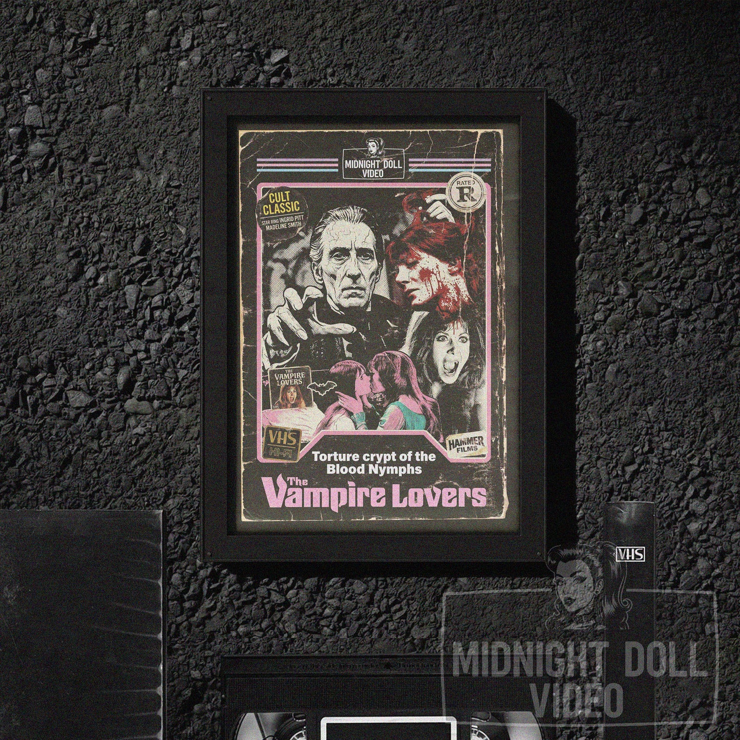 The Vampire Lovers (1970) ''Hammer Horror'' - VHS Tribute Art Print