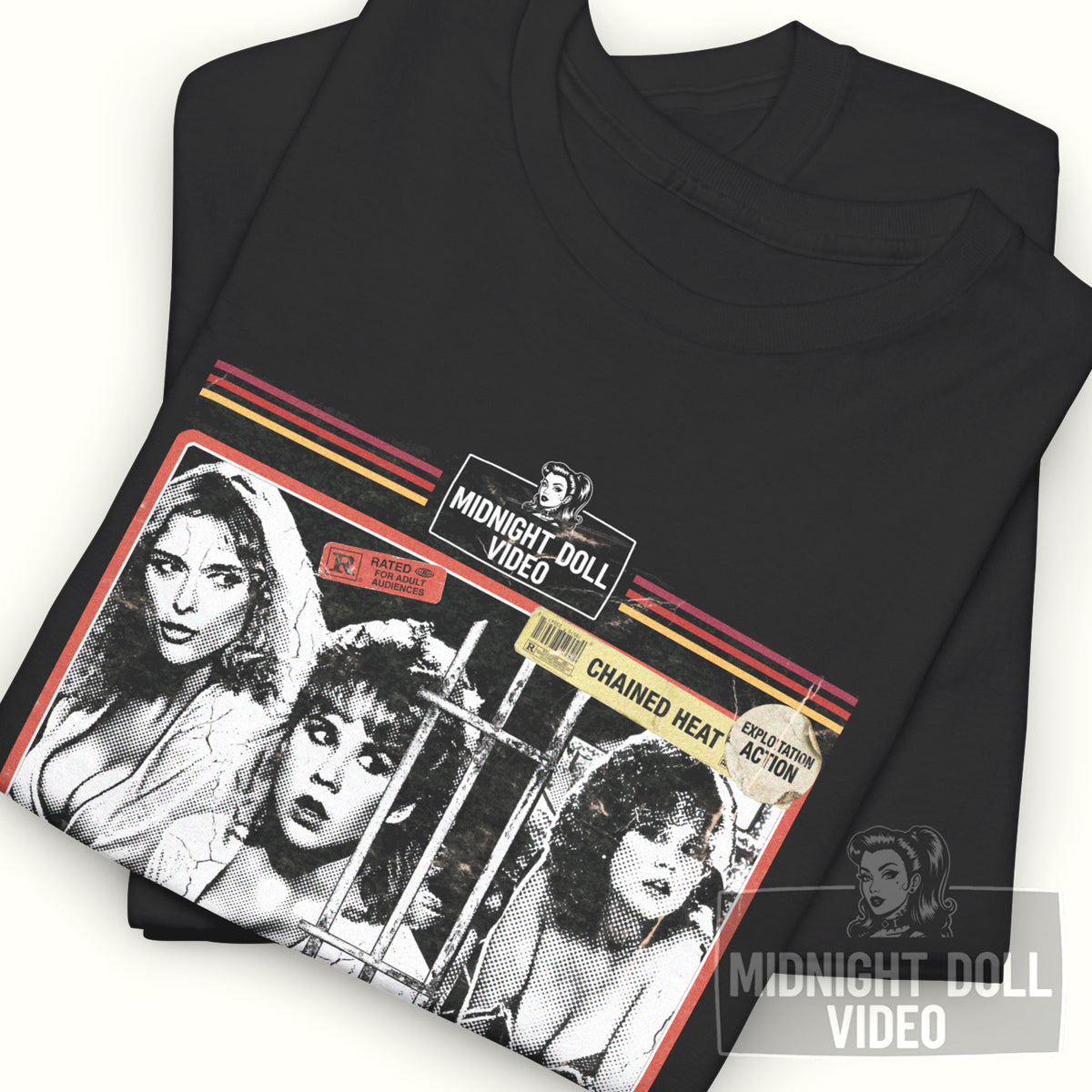 CHAINED HEAT (1983) - "THE HOTTEST HELL HOLE" VHS TRIBUTE T-SHIRT