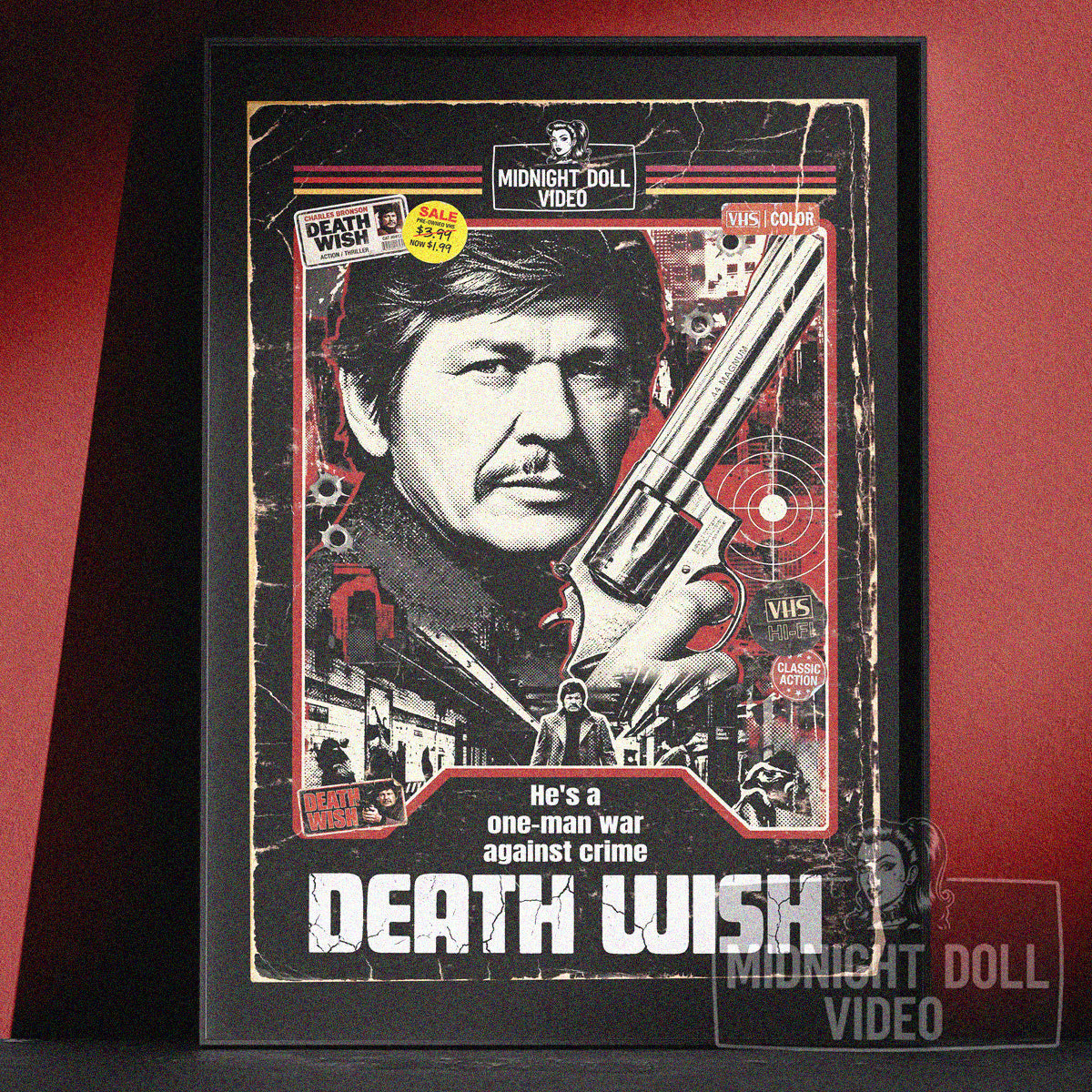 Death Wish (1974) - "One-Man War" VHS Tribute Art Print