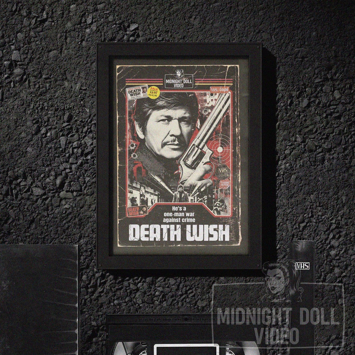 Death Wish (1974) - "One-Man War" VHS Tribute Art Print