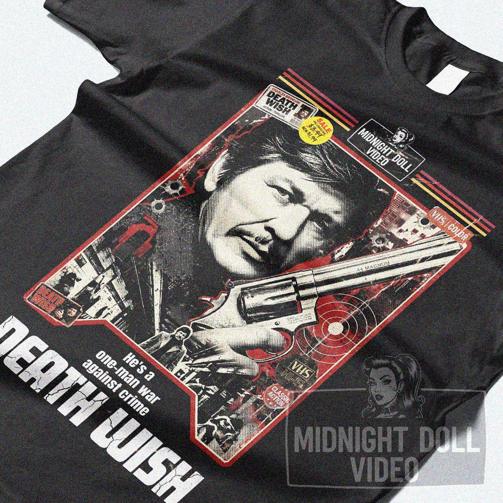 Death Wish (1974) - "One-Man War" VHS Tribute T-Shirt