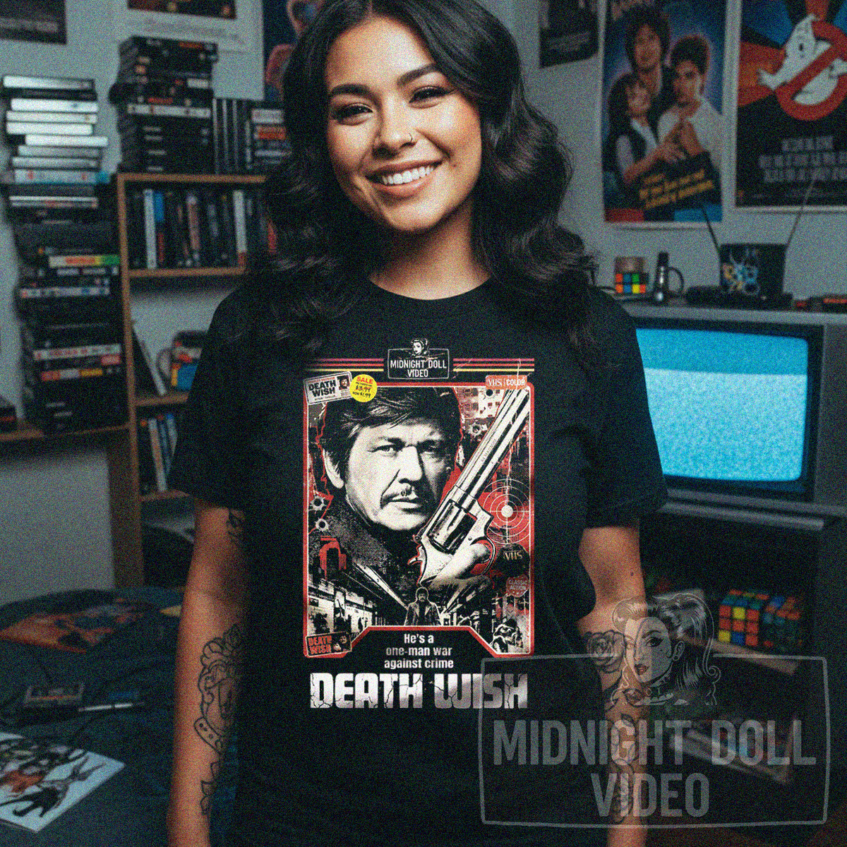 Death Wish (1974) - "One-Man War" VHS Tribute T-Shirt