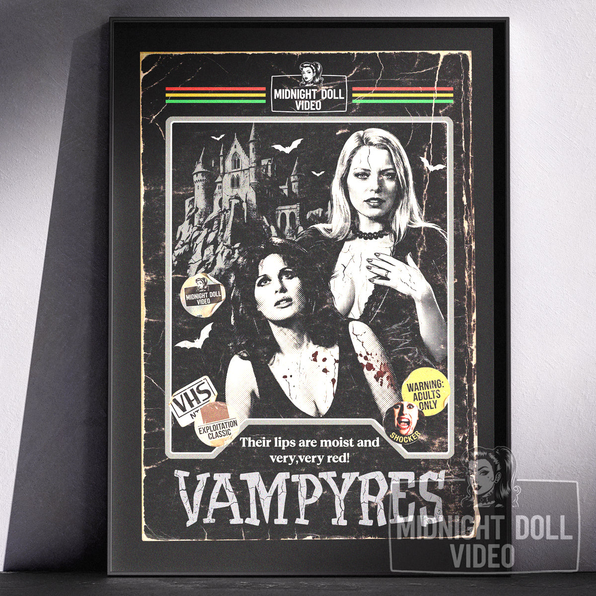 Vampyres (1974) - "Very, Very Red" VHS Tribute Art Print