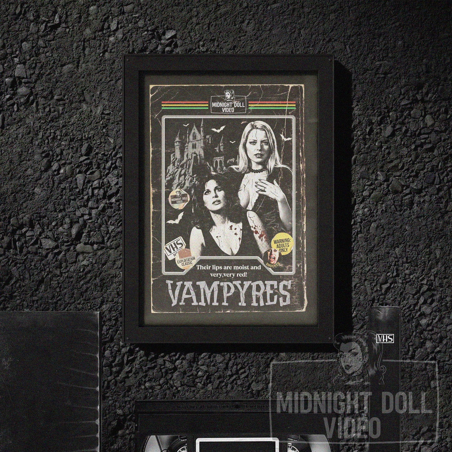 Vampyres (1974) - "Very, Very Red" VHS Tribute Art Print