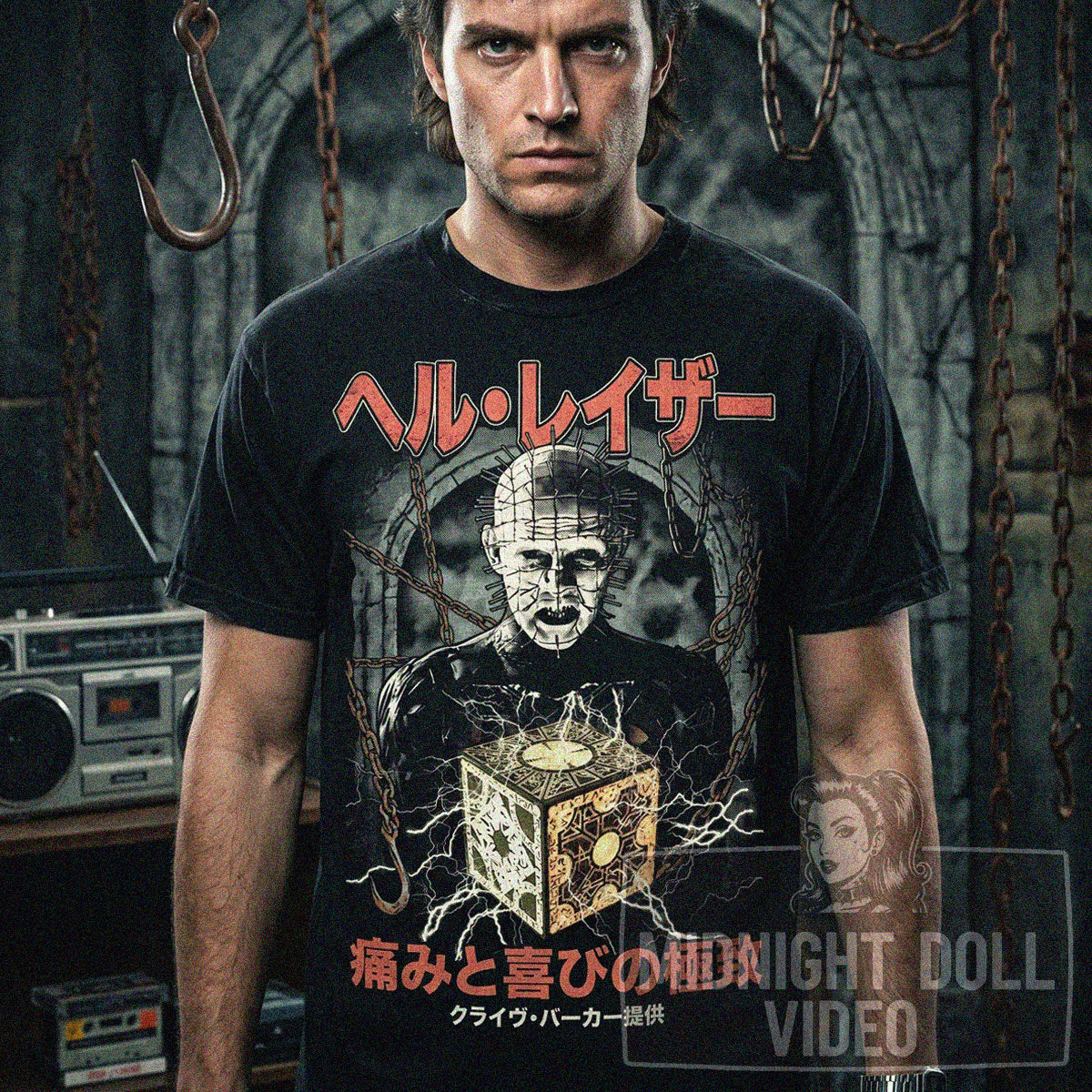 HELLRAISER (1987) - "PAIN AND PLEASURE" JAPANESE HORROR SHIRT