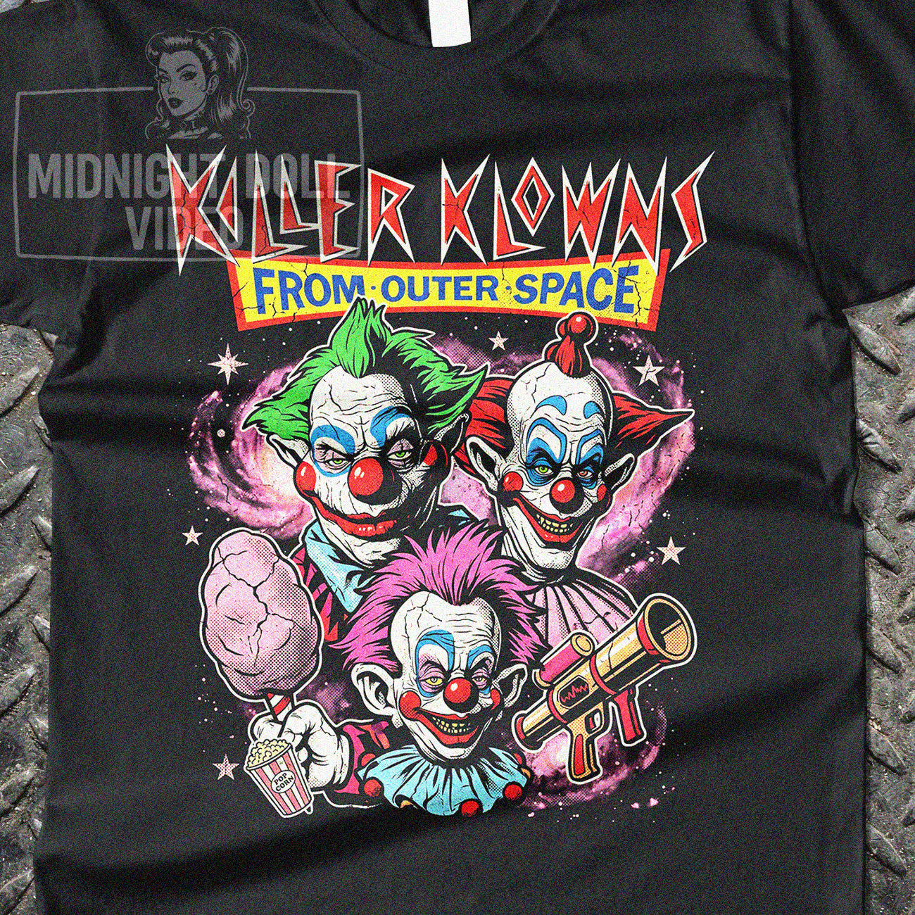 KILLER KLOWNS FROM OUTER SPACE (1988) - "GALACTIC COTTON CANDY" VINTAGE HORROR SHIRT