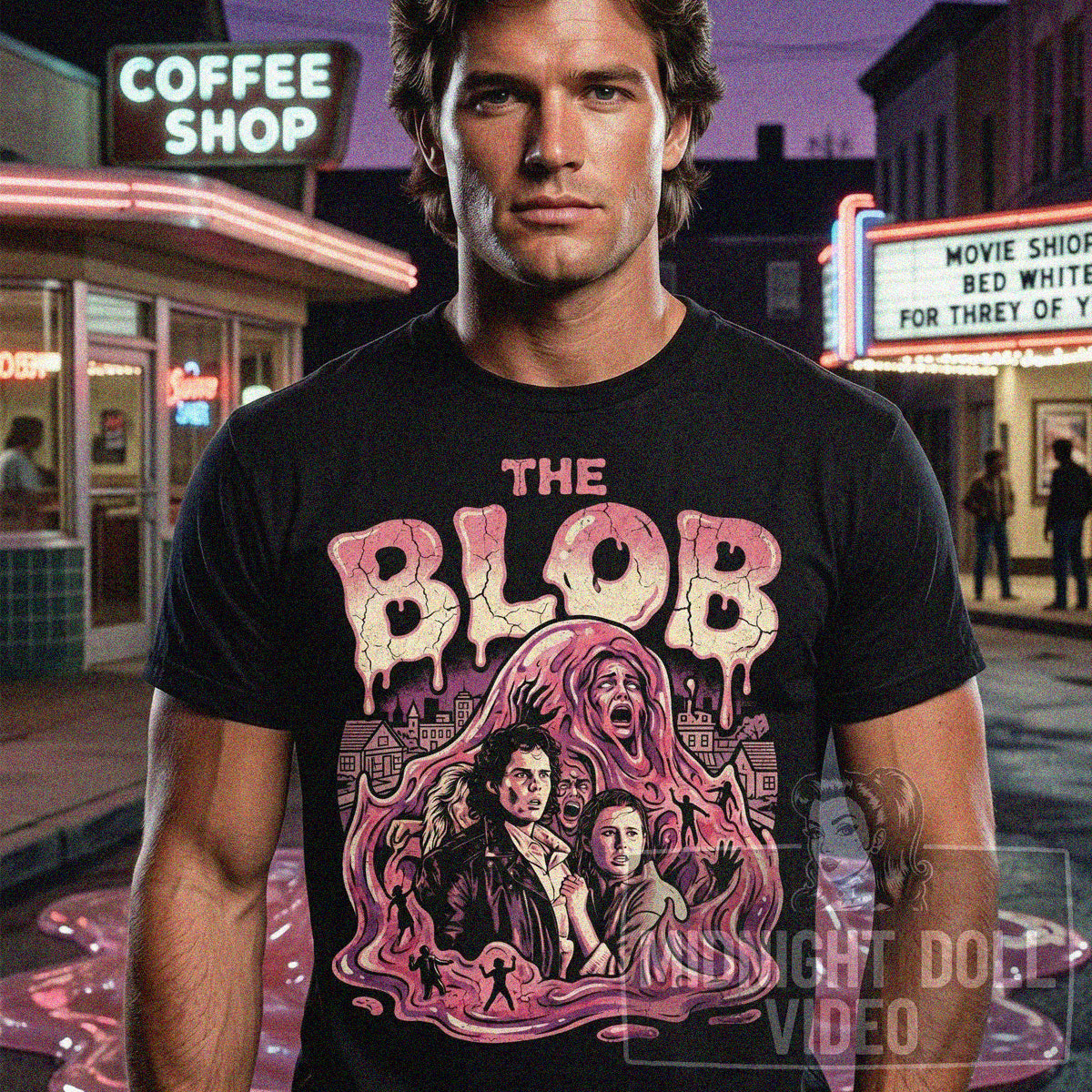 THE BLOB (1988) - "TOWN DESTROYER" VINTAGE HORROR SHIRT