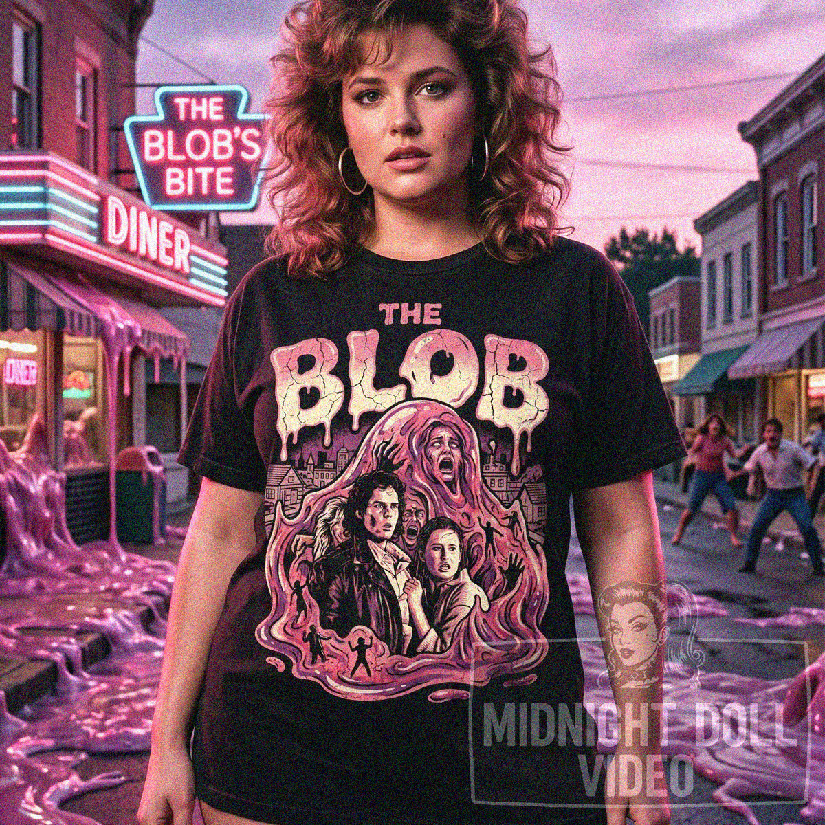 THE BLOB (1988) - "TOWN DESTROYER" VINTAGE HORROR SHIRT