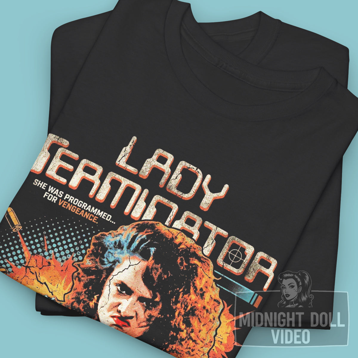 LADY TERMINATOR (1989) - "PROGRAMMED FOR VENGEANCE" VINTAGE EXPLOITATION T-SHIRT