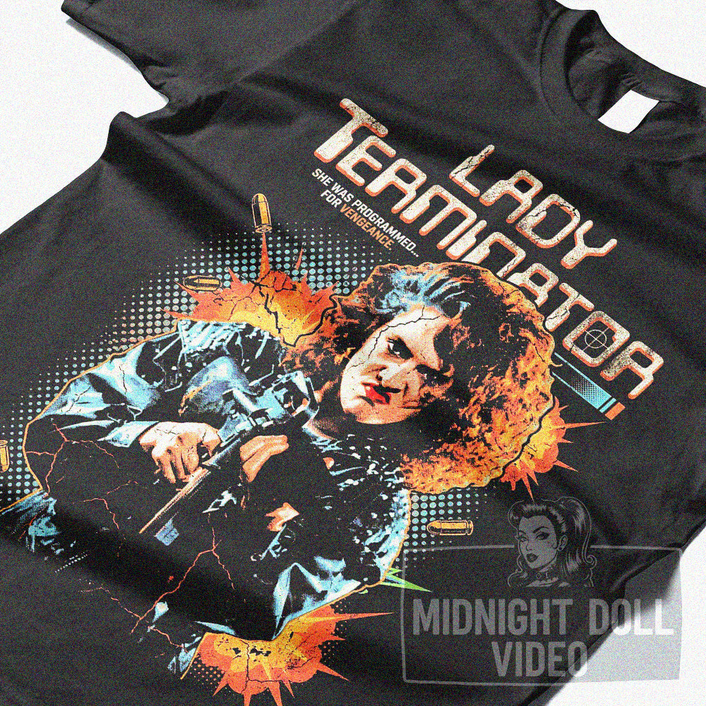LADY TERMINATOR (1989) - "PROGRAMMED FOR VENGEANCE" VINTAGE EXPLOITATION T-SHIRT