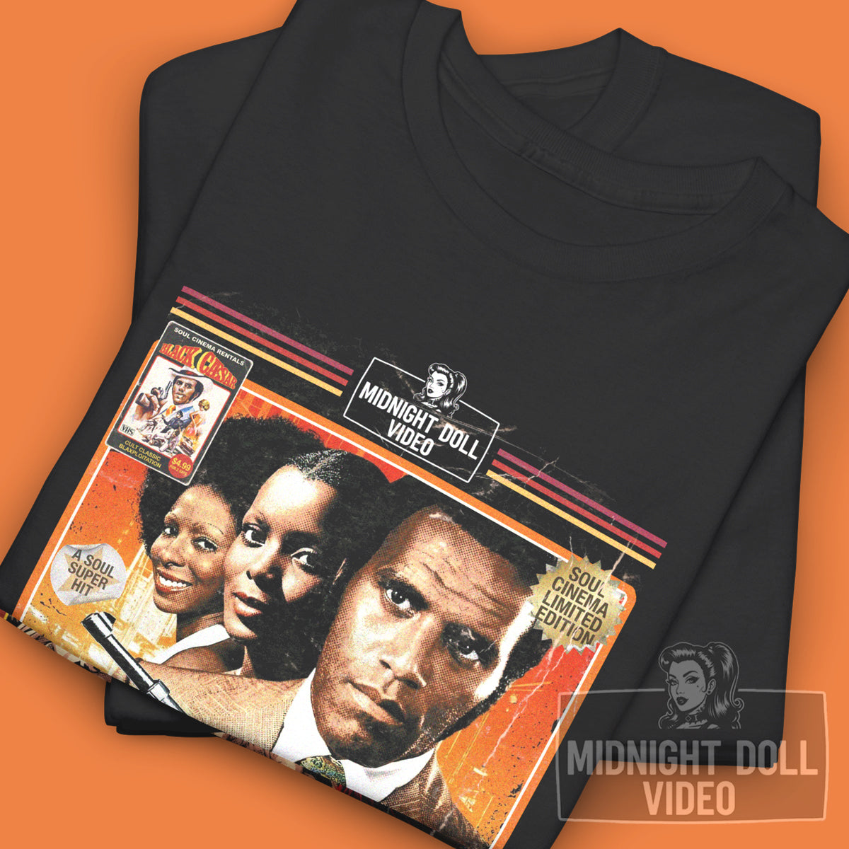 Black Caesar (1973) - "The Godfather of Harlem" VHS Tribute T-Shirt