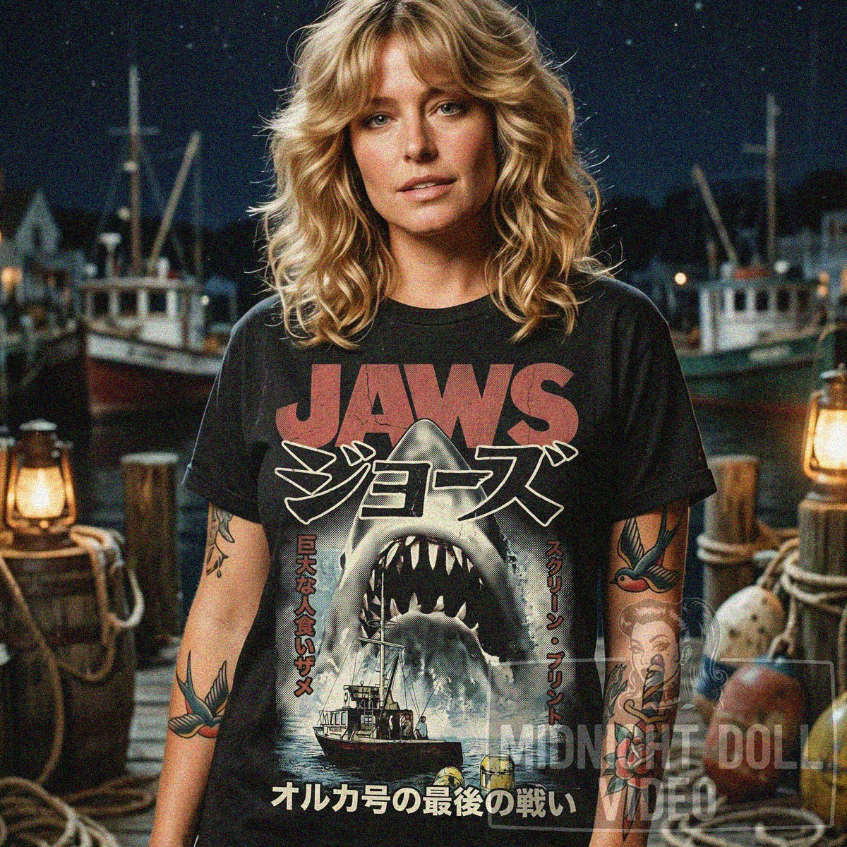 Jaws - Japanese Edition T-Shirt - Vintage Shark Movie Graphic Tee