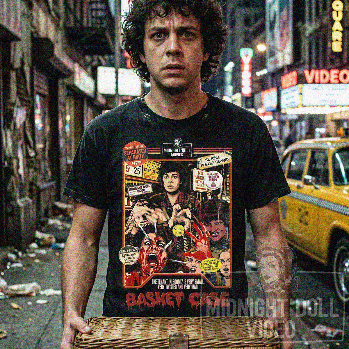 Basket Case (1982) - "Belial's Revenge" VHS Tribute T-Shirt