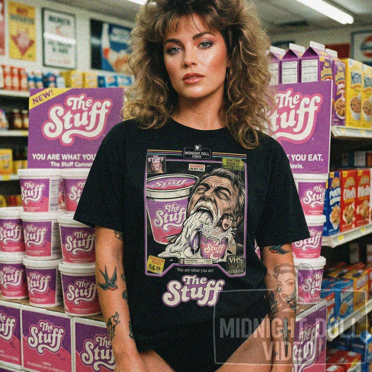 The Stuff (1985) "Eat It" - VHS Tribute T-Shirt