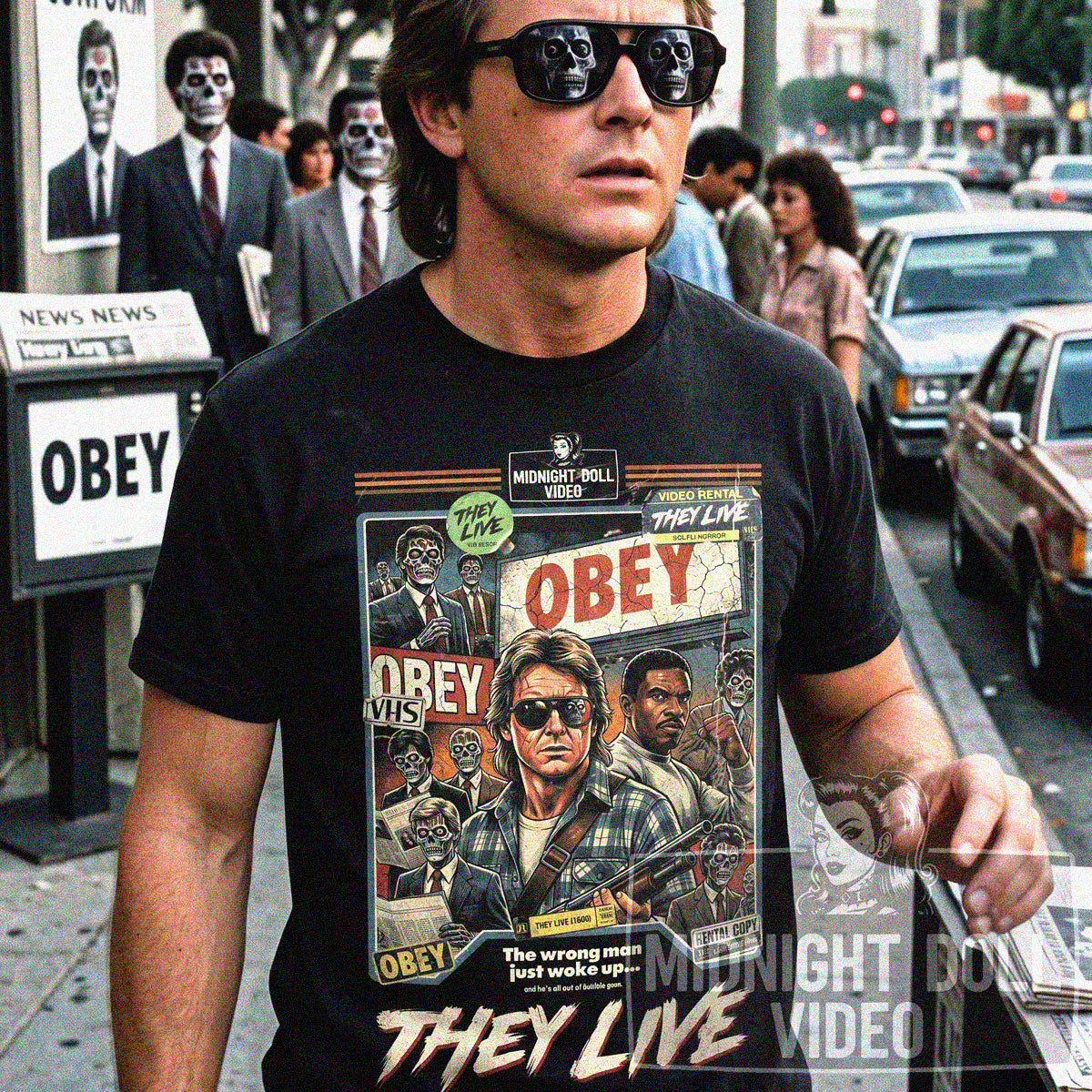 They Live (1988) - "Obey" VHS Tribute T-Shirt