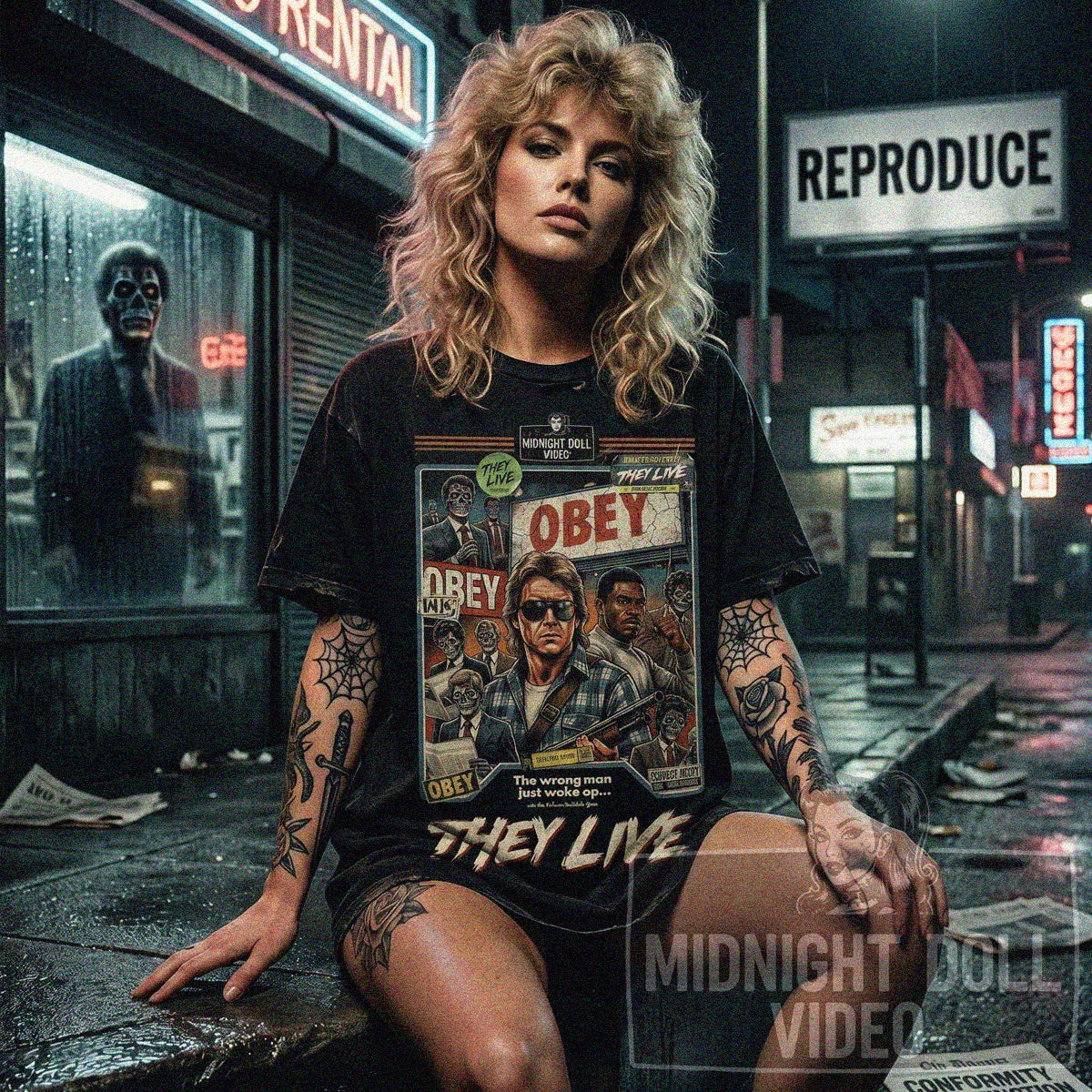 They Live (1988) - "Obey" VHS Tribute T-Shirt