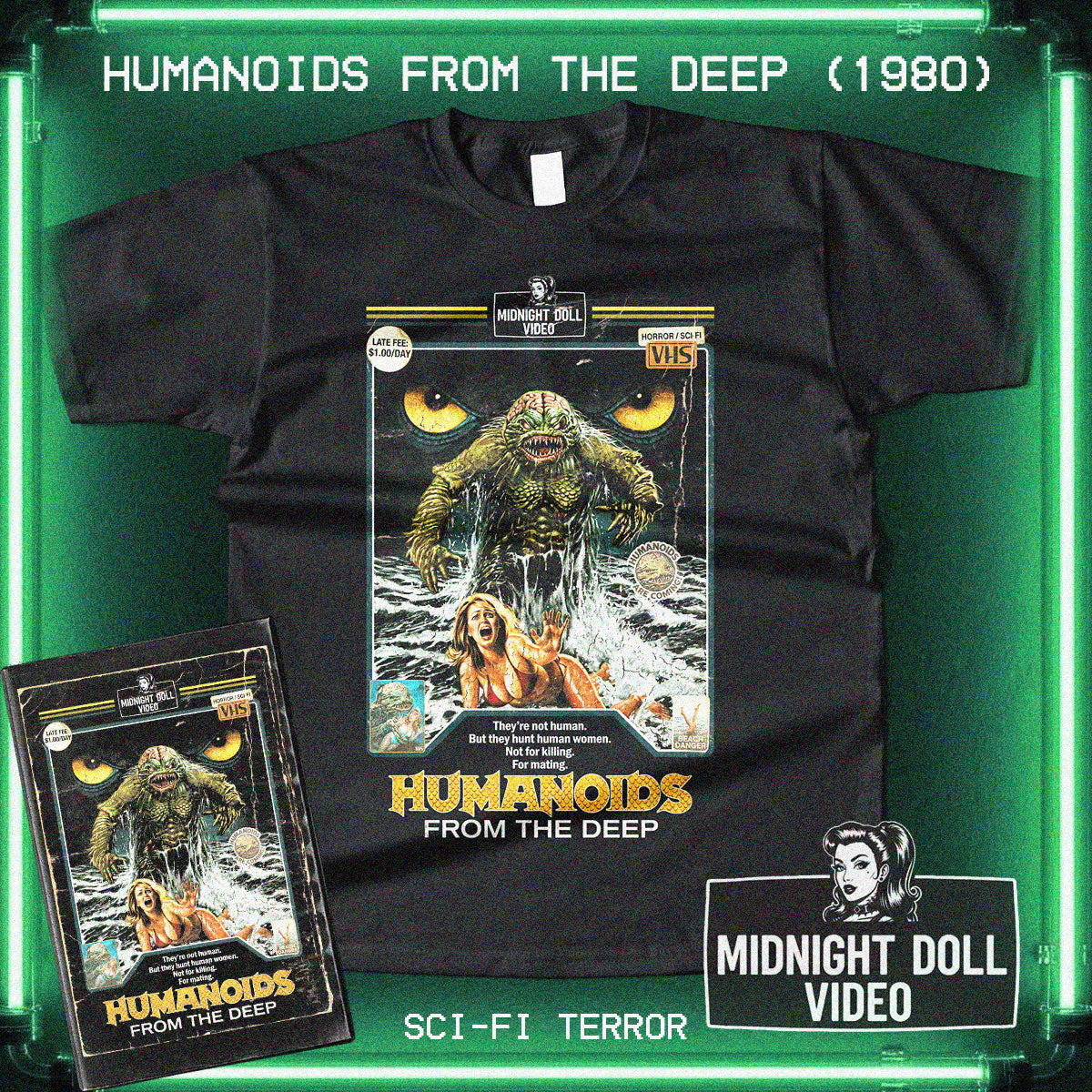 Humanoids From The Deep (1980) - "Beach Danger" VHS Tribute T-Shirt
