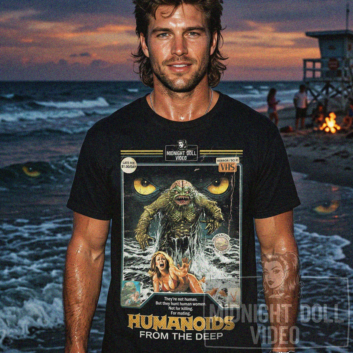 Humanoids From The Deep (1980) - "Beach Danger" VHS Tribute T-Shirt