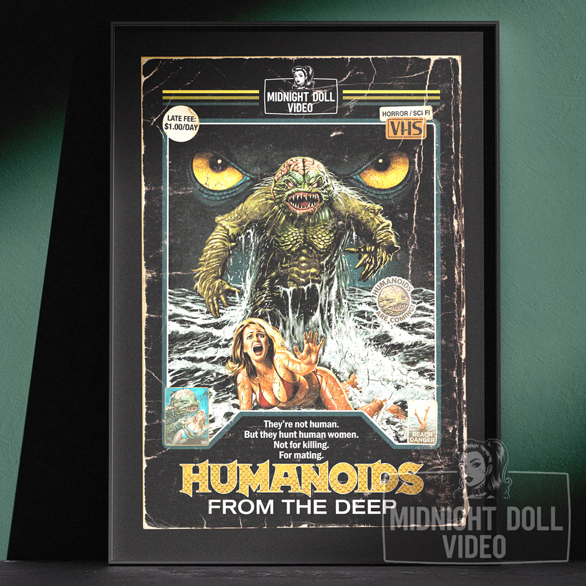 Humanoids From The Deep (1980) - "Beach Danger" VHS Tribute Art Print