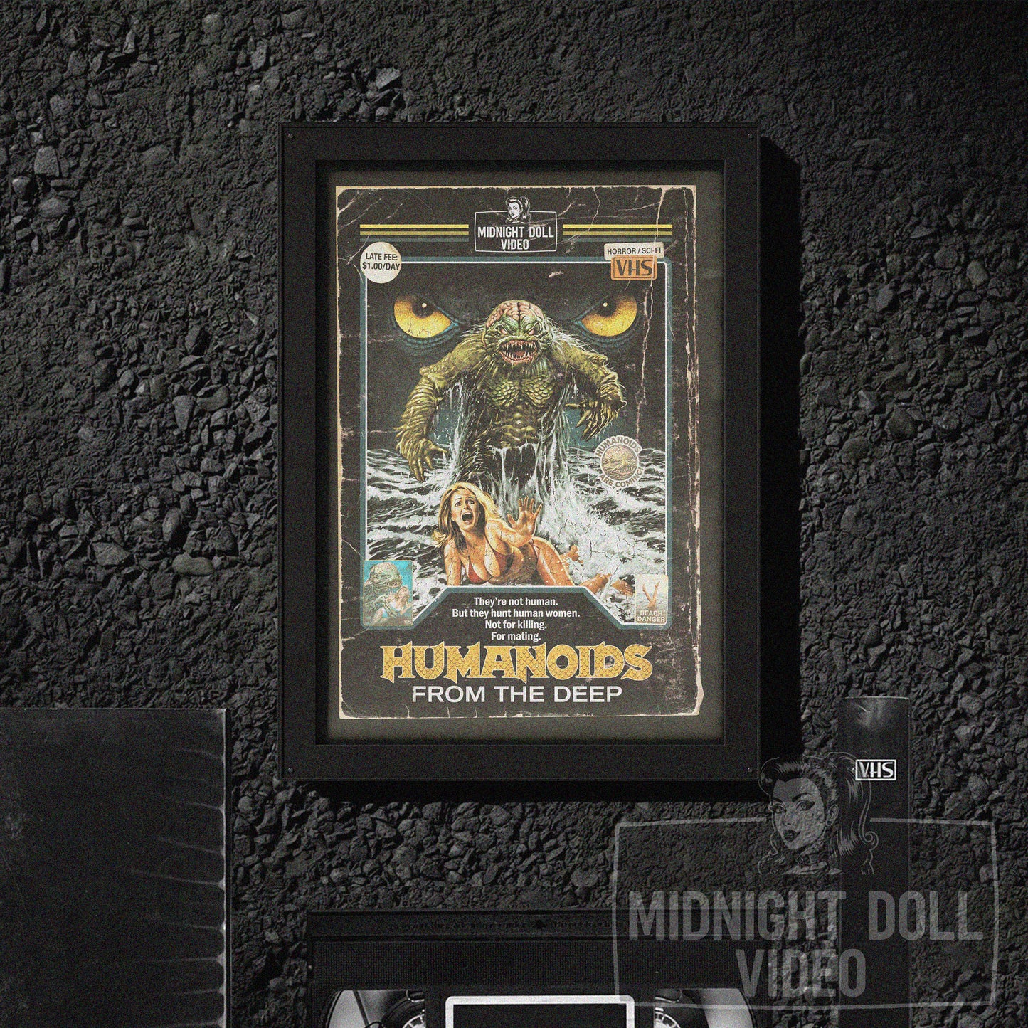 Humanoids From The Deep (1980) - "Beach Danger" VHS Tribute Art Print