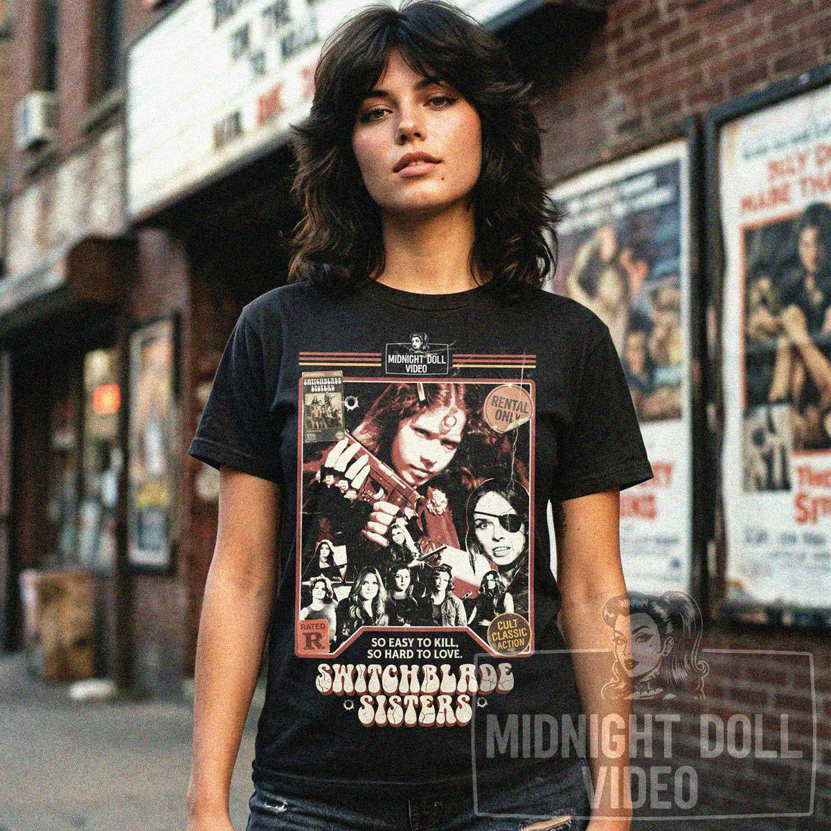 SWITCHBLADE SISTERS (1975) - "SO EASY TO KILL" VHS TRIBUTE T-SHIRT