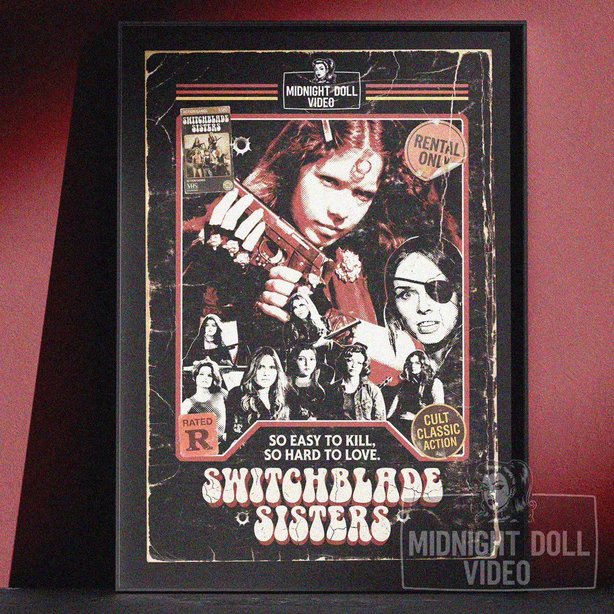 SWITCHBLADE SISTERS (1975) - "SO EASY TO KILL" VHS TRIBUTE ART PRINT
